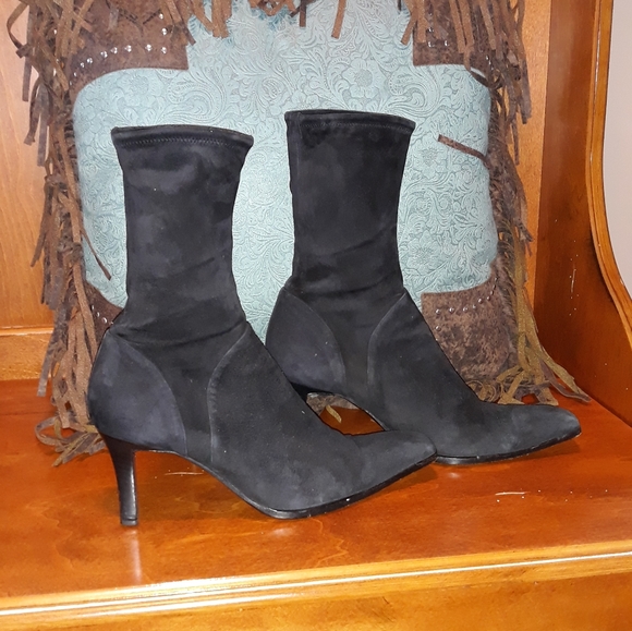 Sergio Rossi Suede Sock Booties - Picture 5 of 6